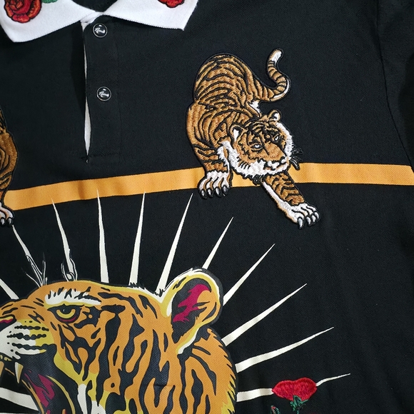 Reason Black Polo with Rose Embroidery - Picture 3 of 12